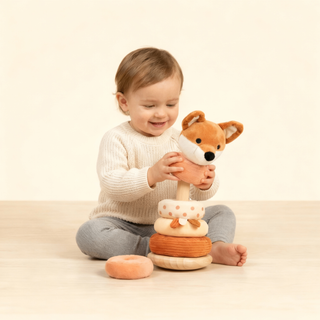 Mini Matters Ahşap & Peluş Halka Dizme Kulesi (Tilki)