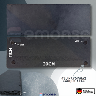 Kişiselleştirilebilir Doğal Slate Sunum Platası (30×11 cm)